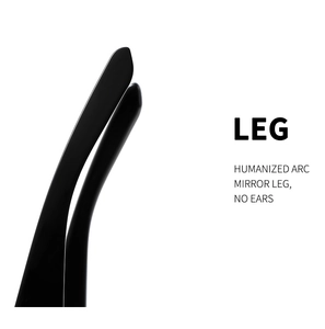 Detail of ergonomic curved sunglasses temple arm for enhanced wearing comfort