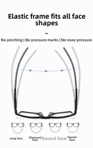 Detail of high-elasticity TR90 frame showing flexibility for various face shapes