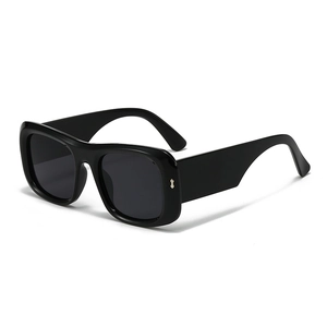 Retro oversized square sunglasses with wide black frames and dark lenses for men and women