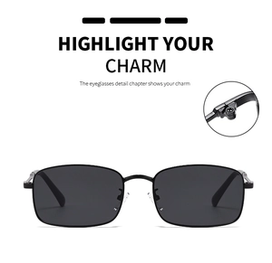 Detail of vintage rectangular metal sunglasses with reinforced hinges and nose pads