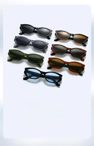 Detailed color show of vintage polygon sunglasses in various stylish frame colors