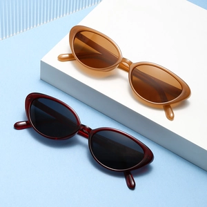 Occhiali Da Sole Cat Eye Vintage Retrò Stretti Ovali Montatura In Plastica Protezione UV400 Moda Uomo Donna