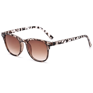Lunettes de soleil classiques léopard avec verres dégradés marron et rivets pour adultes
