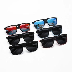 Pack of 6 polarized sports sunglasses with colorful coated lenses and matte black frames