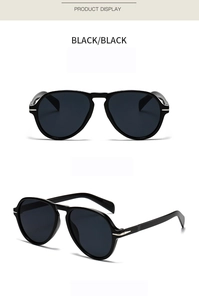Detailed macro view showing sleek black aviator frame hinges and non-slip temple tips