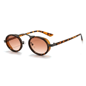 Vintage Steampunk Oval Sunglasses Metal Plastic Frame UV400 Protection Retro Fashion Eyewear For Men Women Outdoor Travel