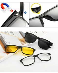 Detail of TR90 magnetic frame showing easy clip-on polarized lens attachment mechanism