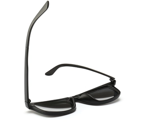 Rear view of matte black TR90 full-rim eyeglasses frames showing temple design