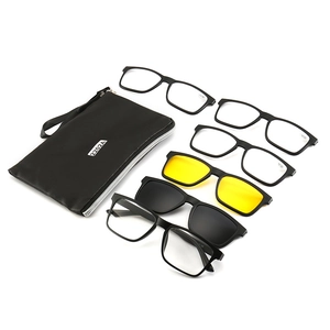 Magnetic Clip On Sunglasses Reading Glasses TR90 Square Frame Polarized Night Vision Eyewear Universal Fit