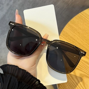 Detail view of model CY5582 sunglasses showing transparent grey frame and side temple code