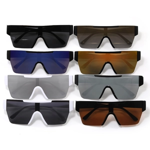 Huit couleurs de lunettes de soleil masque sans monture avec verres monoblocs de style moderne