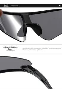 Détail des plaquettes nasales légères et de la charnière des lunettes de cyclisme