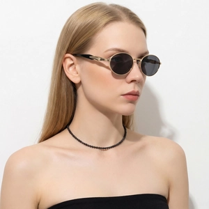 Lunettes De Soleil Ovales Rétro Monture Métallique Protection UV400 Anti Lumière Bleue Mode Pour Femmes Hommes