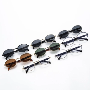 Lunettes de soleil ovales rétro en métal pour hommes et femmes, plusieurs couleurs