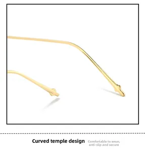 Détail des branches en métal doré ergonomiques avec embouts courbés antidérapants confort