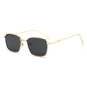 Lunettes De Soleil Carrées Rétro Monture En Métal Rectangle Tendance Protection UV Pour Femmes Mode Plein Air Conduite
