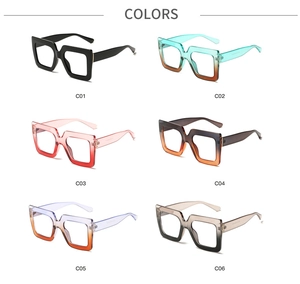 Six stylish color variations of square anti-blue light glasses frames for women