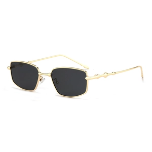 Sunglasses Retro Square Metal Frame UV Protection Fashion Eyewear With Bamboo Joint Temples For Men And Women