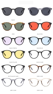 Aperçu de douze lunettes de soleil rondes rétro avec motifs léopard et coloris variés