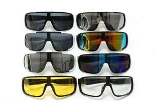 Matrix of anti-fog sports sunglasses showing various colored lenses and durable frames