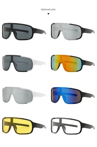 Multiple color options for sports cycling sunglasses featuring large integrated lenses