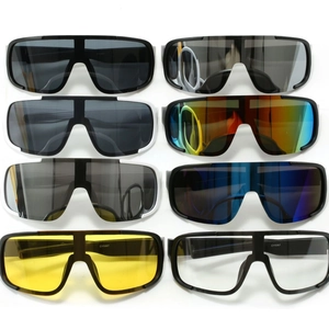 Outdoor sports cycling sunglasses set featuring eight colorful anti-fog shield lenses