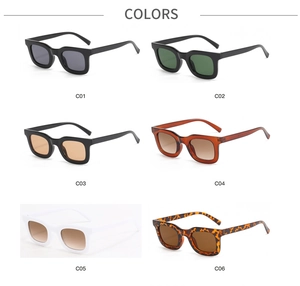 Plusieurs variantes de couleurs de lunettes de soleil carrées rétro avec montures écaillées