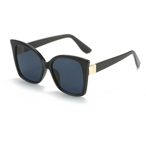 Fashion Large Frame Cat Eye Sunglasses UV400 Protection Resin Frame PC Lens Retro Ins Style For Women Metal Decor