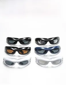 Detailed grid showing Y2K punk sunglasses in six diverse color and lens combinations