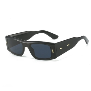 Lunettes De Soleil Carrées Rétro Monture En Résine Protection UV400 Branche Large Décor Rivets Métalliques Unisex