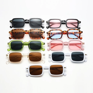 Chic small square frame sunglasses in multiple vibrant colors for men and women