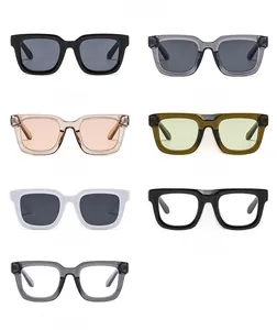 Detailed catalog of oversized square sunglasses in seven assorted frame and lens colors