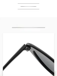 Detail showing the strong hinge design and durable black frame of these retro sunglasses