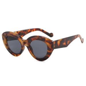 Retro Oval Sunglasses For Men Women UV400 Protection PC Frame Cat Eye Tortoiseshell Leopard Print Fashion Outdoor Eyewear