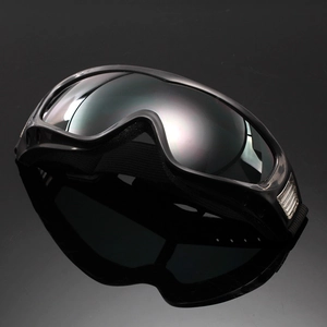 Outdoor cycling goggles with black aerodynamic frame and adjustable elastic strap