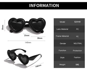 Guide des tailles et spécifications pour lunettes de soleil tendance en forme de cœur