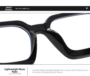 Makroaufnahme der glänzend schwarzen Brille mit komfortablen integrierten Nasenpads