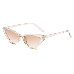 Stylish champagne cat-eye sunglasses with gradient brown lenses and ultra-light frame