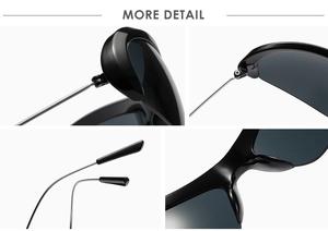 Macro view of Y2K sunglasses detailing spring hinges, integrated nose pads and metal arms