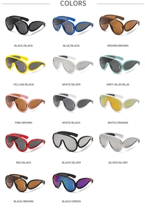 Guida ai colori per occhiali da sole Y2K oversize con lenti laterali aggiuntive