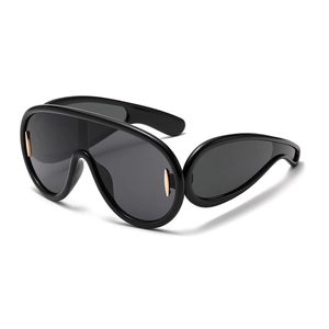 Occhiali Da Sole Shield Oversize Donne Retro Y2K Futuristico Cyberpunk Montatura Grande Plastica PC UV400 Moda All'aperto