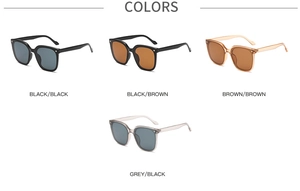 Détails des options de couleurs pour lunettes de soleil carrées avec charnières en étoile