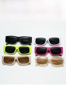 Multiple color options for oval thick frame sunglasses including black white and green
