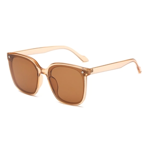 Lunettes de soleil carrées classiques surdimensionnées en écaille ambrée pour femmes