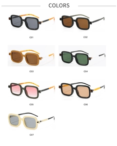 Lunettes de soleil rétro carrées en sept couleurs avec montures léopard et dégradées
