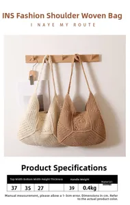 Detail of hollow floral cotton weave and texture of cream and tan shoulder beach bags