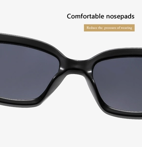 Close-up of comfortable nose pads on black sunglasses to reduce wearing pressure
