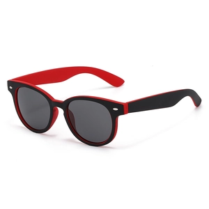 Retro Oval Sonnenbrille Kunststoffrahmen PC Gläser UV400 Schutz Kontrastfarben Nietendetails Mode Brillen Herren Damen
