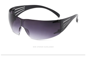 Close-up of matte black wrap-around frame with three ventilation slots on the side temple