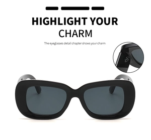 Detail of metal hinge and thick black oval frame on vintage style sunglasses